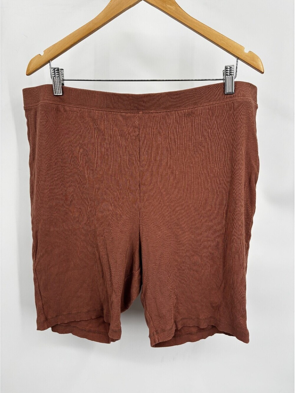 Sleep by Cacique Womens Bike Shorts Rust Brown Cotton Blend Stretch Size 22/24